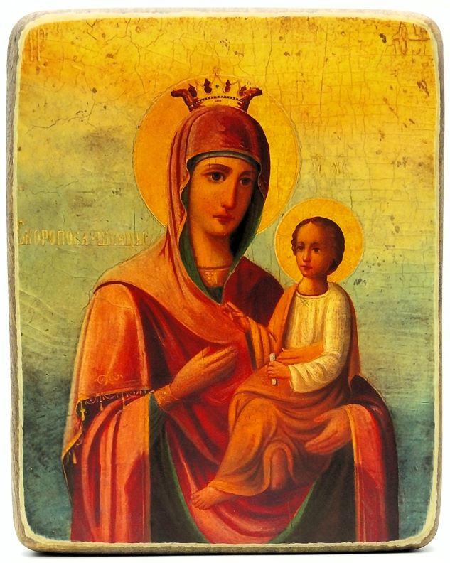 Ikone Gottesmutter "Gorgoepikoos" 9.5x11.0x1.0cm