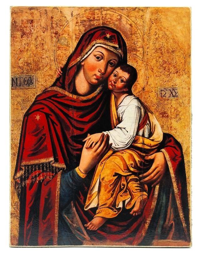 Ikone Gottesmutter "Von Lidda" 14.0x18.5x1.0cm 523535