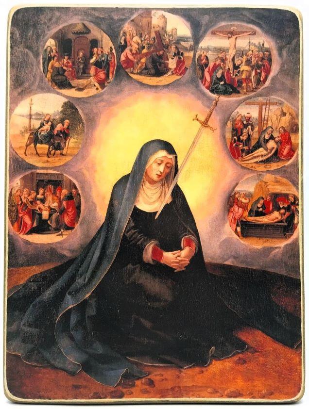 "Die Jungfrau der sieben Leiden" 19.0x27.0x2.0cm 523480