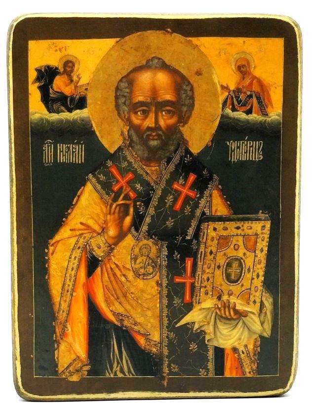 Ikone Nikolaus Wundertäter von Myra 9.5x12.0x1.0cm 523725