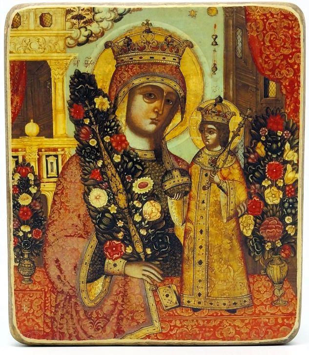 Ikone Gottesmutter "Nicht Verwelkende Blume" 11.5х12.0х1.0cm 523520