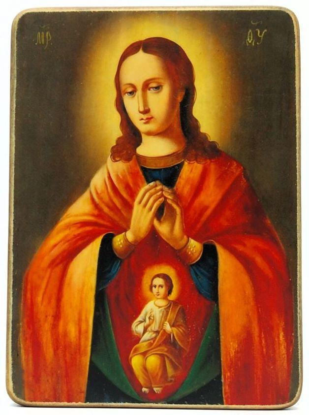 Ikone Gottesmutter "Die Helferin in der Geburt" 10.5x14.0x1.0cm 523715