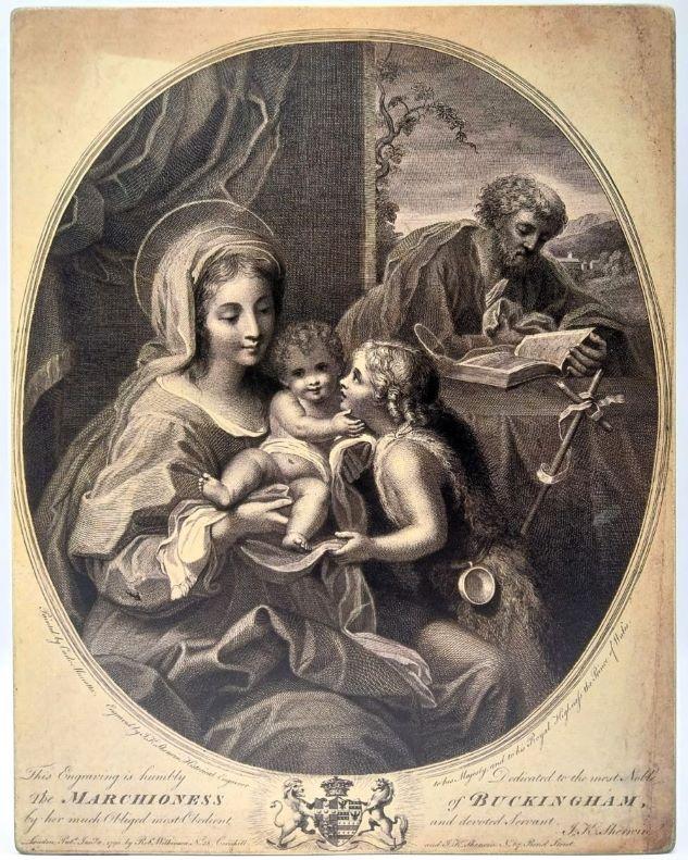 Die Heilige Familie mit dem jungen Johannes dem Täufer 20.0x25.0x0.3cm 523685