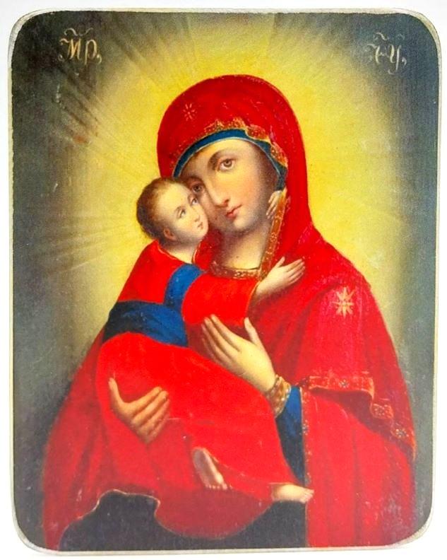 Ikone Gottesmutter "Von Wladimir" 6.0x7.5x0.2cm 523666