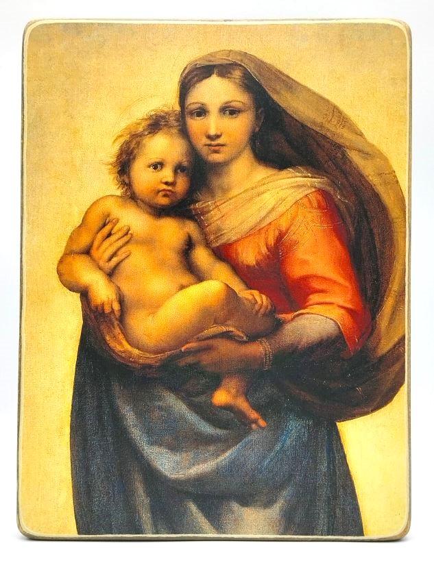 "Sixtinische Madonna" 1514 Fragment 19.0x26.0x2.0cm 523481