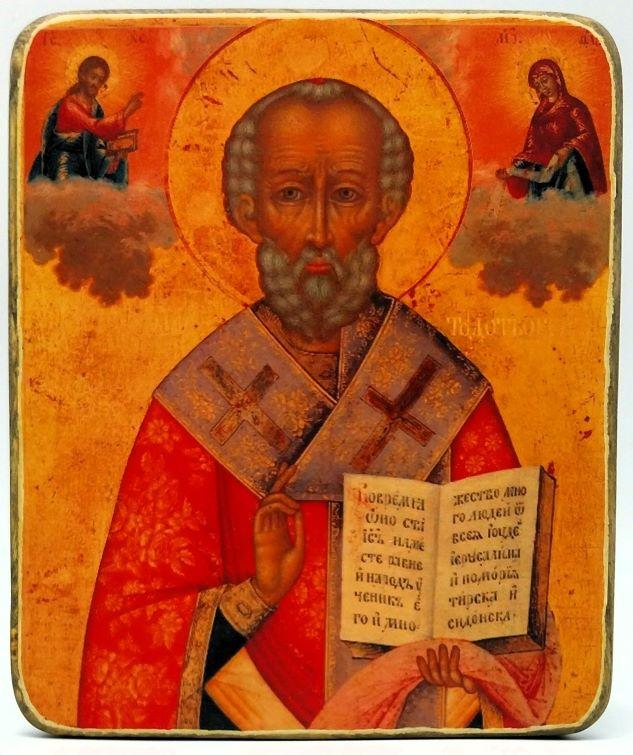 Ikone Nikolaus Wundertäter von Myra 14.0x17.0x1.0cm 523698