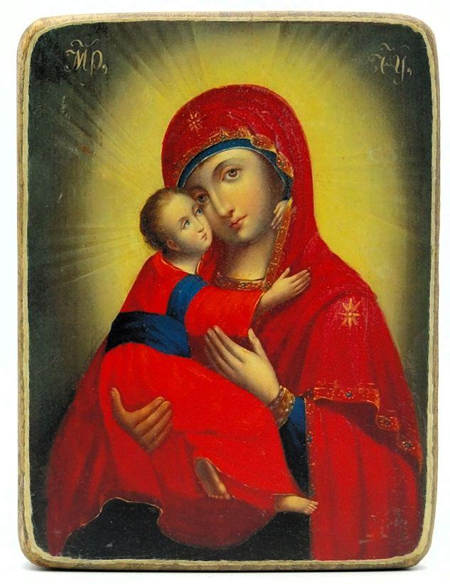 Ikone Gottesmutter von Wladimir 10.5x13.0x1.0cm 523534