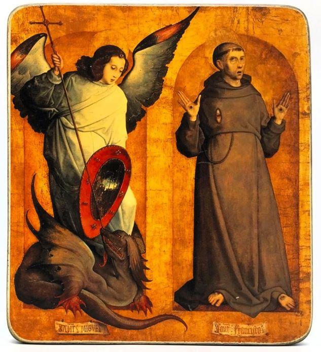 Die Heiligen Michael und Franziskus Juan de Flandes 15.0x17.0x1.0cm 523484