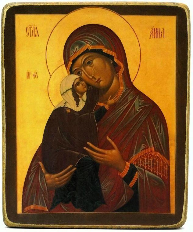 Ikone Heilige gerechte Anna 11.5x13.0x1.0cm 523542