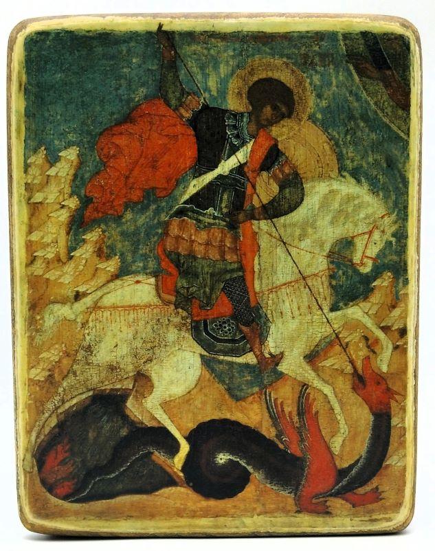 Ikone "Der heilige Georg der Siegreiche" 11.5x14.5x1.0cm 523579