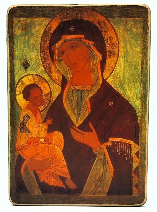 Ikone Gottesmutter "Von Jerusalem" 12.5x17.0x1.0cm 523521