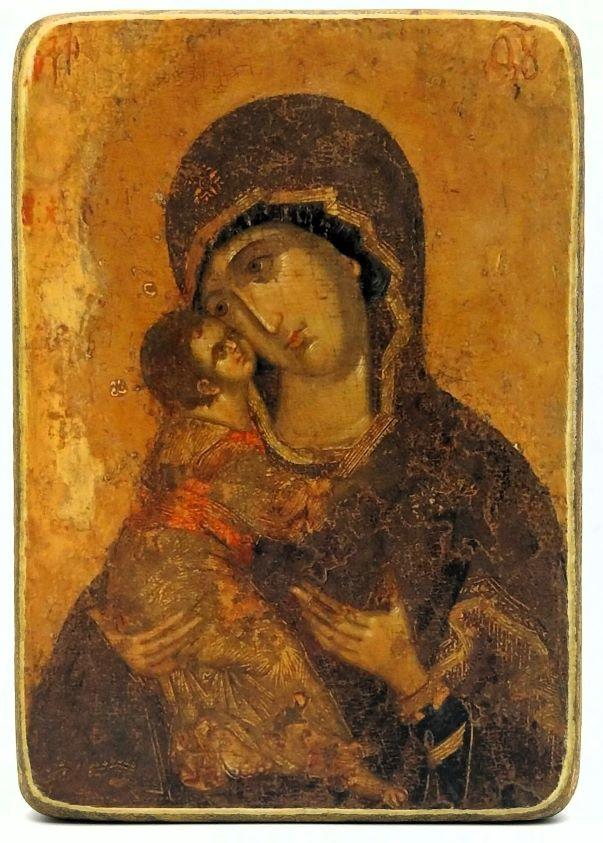 Ikone Gottesmutter "Von Wladimir" 10.5x13.0x1.0cm 523718