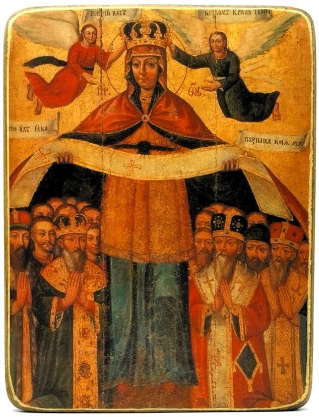 Ikone Gottesmutter "Schutz und Fürbitte" 14.5x19.5x1.0cm 523508