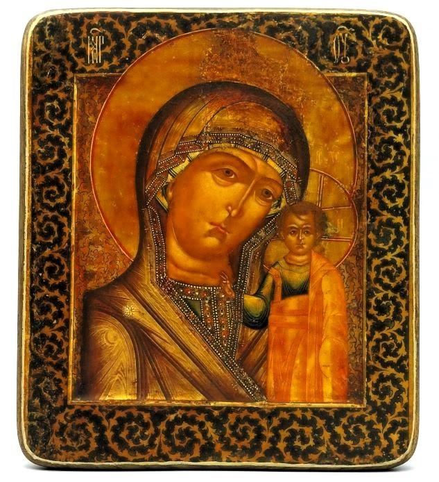 Ikone Gottesmutter "Von Kazan" 14.5x17.0x1.0cm 523528