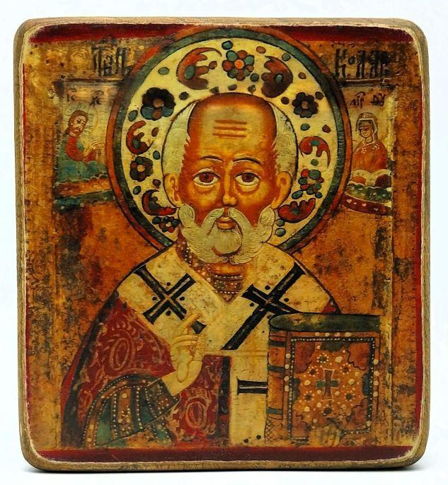 Ikone Der Heilige Wundertäter Nikolaus 11.5x12.0x1.0cm 523630