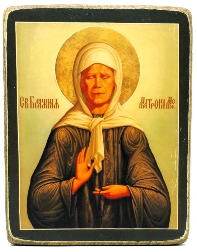 Ikone Heilige Matrona von Moskau 9.5x11.0x1.0cm
