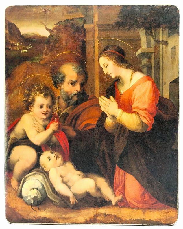 Die Heilige Familie mit dem jungen Johannes dem Täufer Andrea del Sarto 22.0x29.0x1.5cm 523467