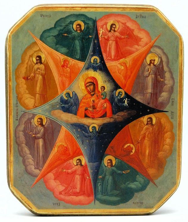 Ikone Gottesmutter "Unverbrennbaren Dornbusch" 11.5x13.0x1.0cm 523502