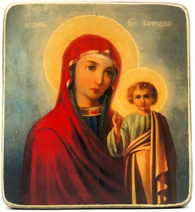 Ikone Gottesmutter "Von Kazan" 11.5x13.0x1.0cm 523587