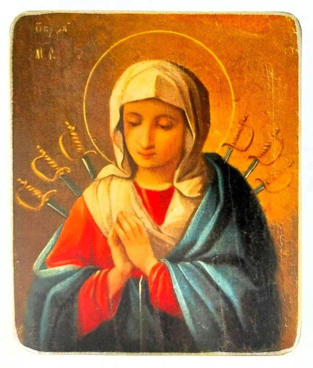 Ikone Gottesmutter  "Böse Herzen erweichen" 6.0x7.0x0.2cm 523665