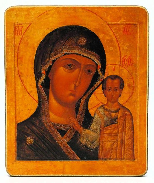 Ikone Gottesmutter "Von Kazan" 12.5x14.0x1.0cm 523504