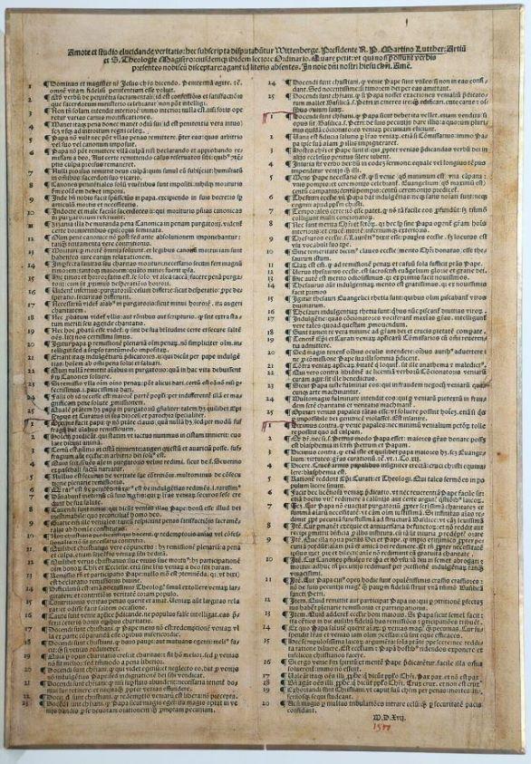 95 Thesen Martin Luther 1517 Latein Verlag Hieronymus Holtzer 41.0x59.0x1.0cm 523487