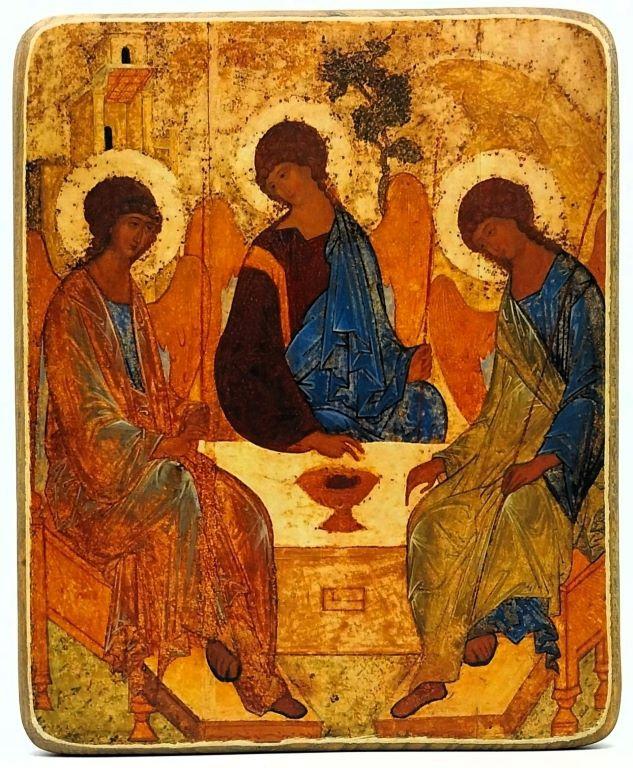Dreifaltigkeitsikone  von Andrei Rubljow 14.5x17.5x1.0cm 523695