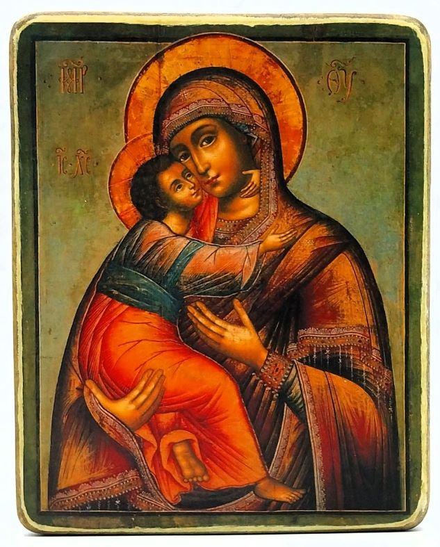 Ikone Gottesmutter "Von Wladimir" 11.5x14.5x1.0cm 523596